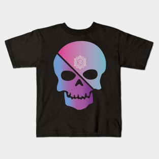 Pink and Blue Skull Chakra Kids T-Shirt